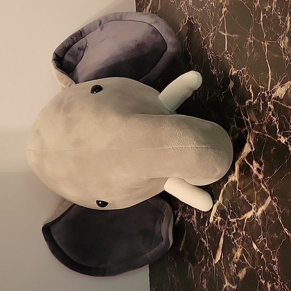 Elephant decor Child's bedroom stuffed animal head Wall decoration toy Pattern - Picture 1 of 8